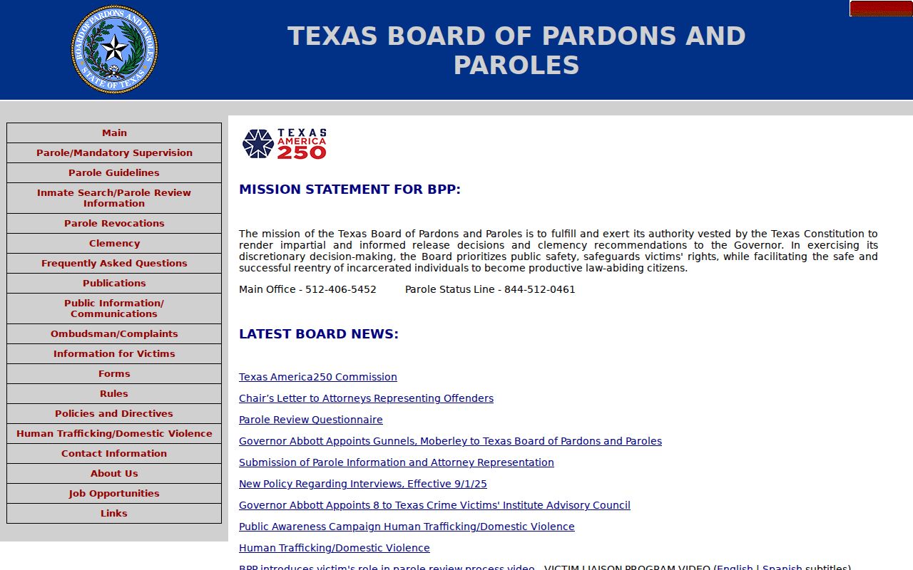 Texas Board of Pardons and Paroles source for Swisher County record context