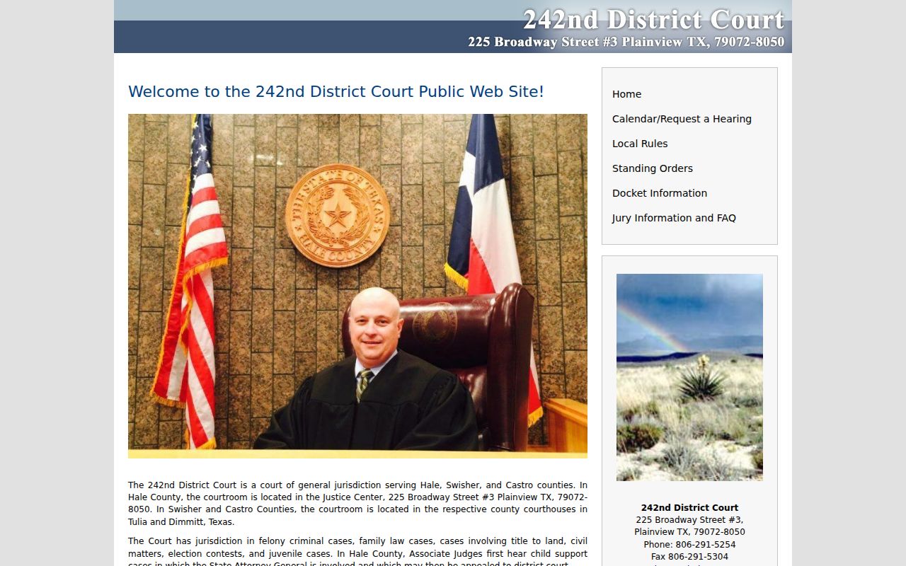 Swisher County criminal court case source for the 242nd Judicial District Court