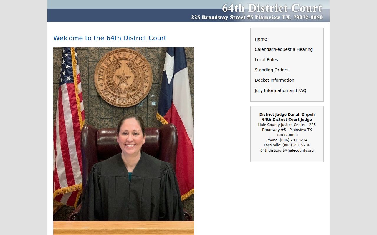 Swisher County criminal court case source for the 64th Judicial District Court