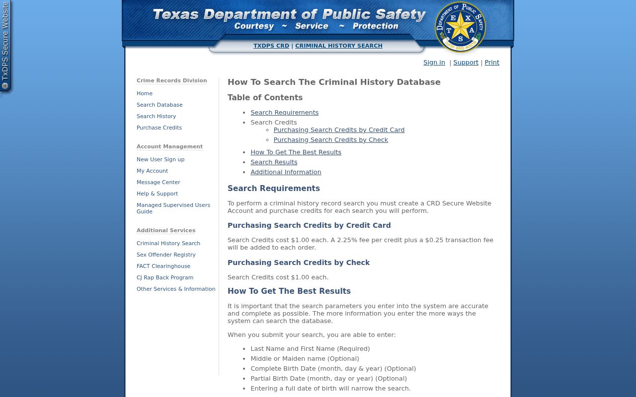 Tulia criminal records Texas DPS name search instructions